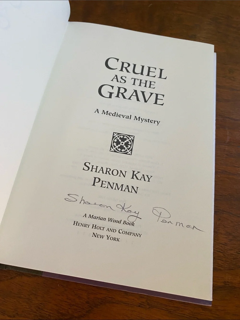 Cruel as the Grave Sharon Kay Penman 1998 Signed First Edition hardcover mystery